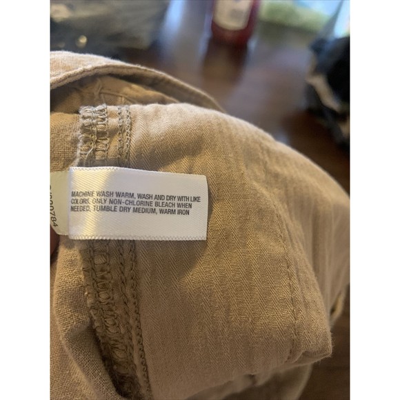 WOMENS Gap MINI SKIRT SIZE 2 100% Linen Brown - Picture 4 of 4